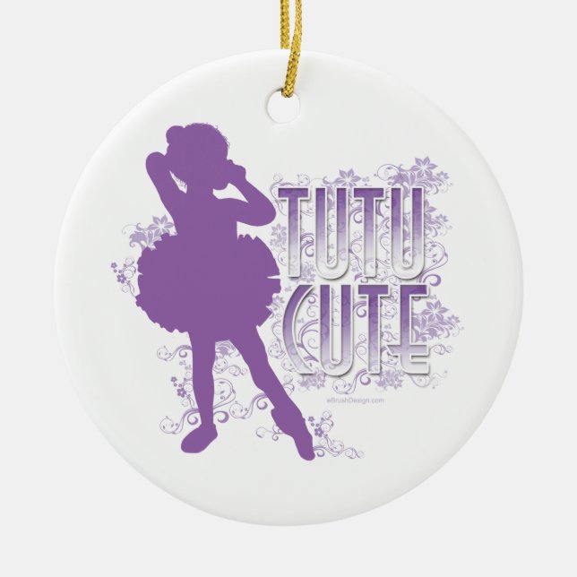 Ornamento De Cerâmica TuTu Fofo Violeta (Frente)