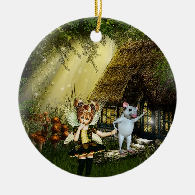 Ornamento De Cerâmica Twilight Fairy Haven (Frente)