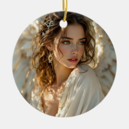 Ornamento De Cerâmica Twilight Guardian - Angel of Gilded Wings