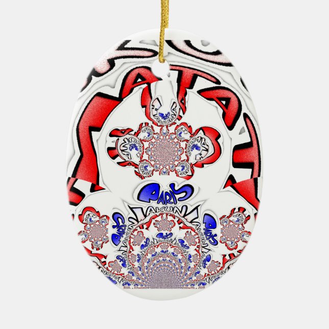 Ornamento De Cerâmica Twist Francês Hakuna Matata: Mistura Cultural Únic (Frente)