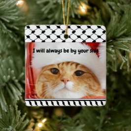 Ornamento De Cerâmica Two Photo Custom Text Keffiyeh Free Palestine