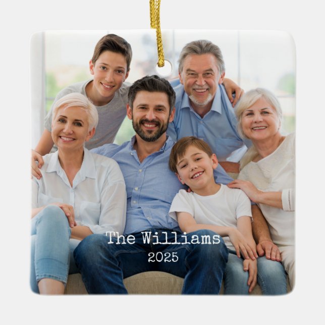 Ornamento De Cerâmica Two Sided Photo Ornament (Frente)