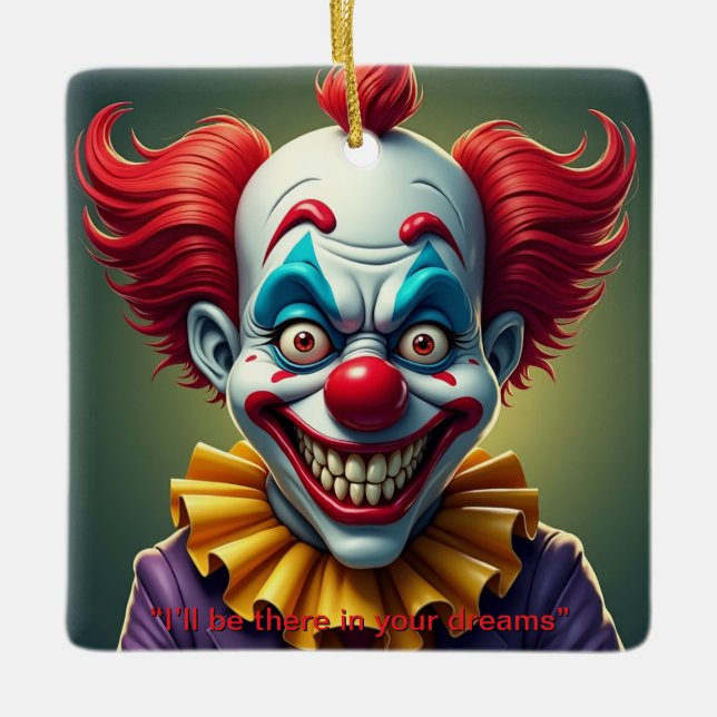 Ornamento De Cerâmica Two Sided Scary Clown  (Frente)