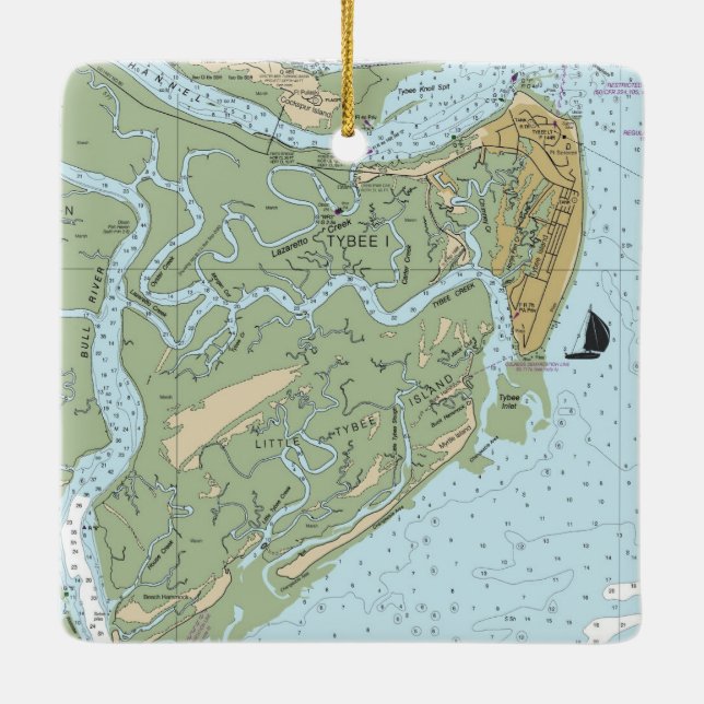 Ornamento De Cerâmica Tybee Island Georgia (Verso)