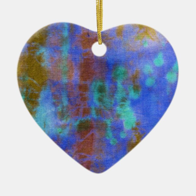 Ornamento De Cerâmica Tye Dye Composition 9 por Michael Moffa (Frente)