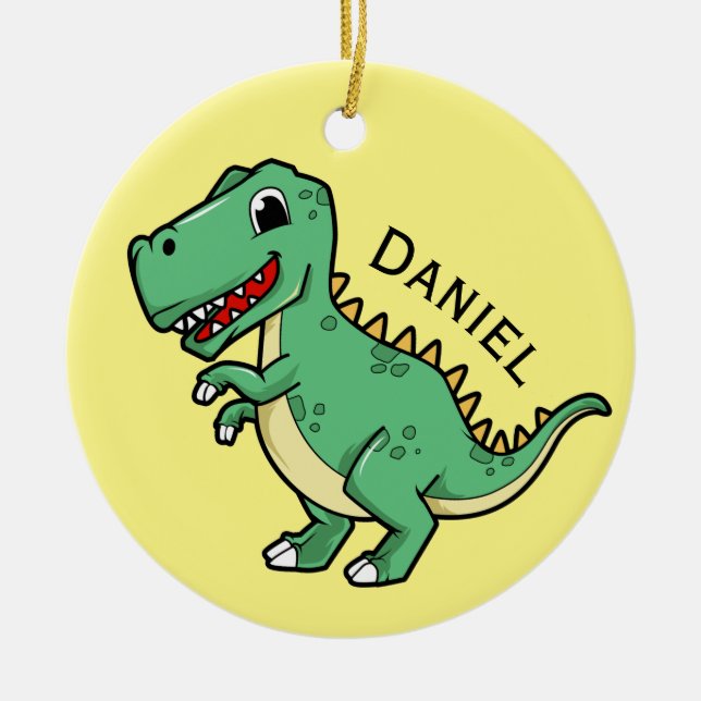Ornamento De Cerâmica Tyrannosaurus Rex Dinosaur Ornament (Frente)