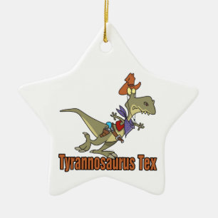 Ornamento De Cerâmica Tyrannosaurus rex tex cowboy dinossauro