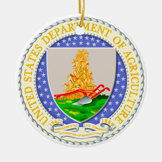 Ornamento De Cerâmica U.S. Department of Agriculture Seal (Frente)