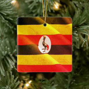Ornamento De Cerâmica UG002 UGANDA, bandeira de acendimento. África,