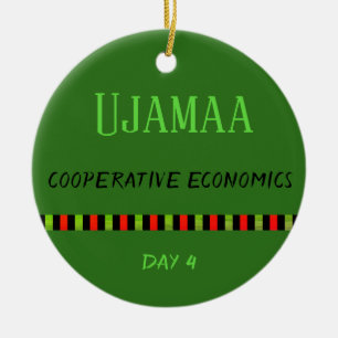 Ornamento De Cerâmica Ujamaa - Kwanzaa Dia 4 Verde