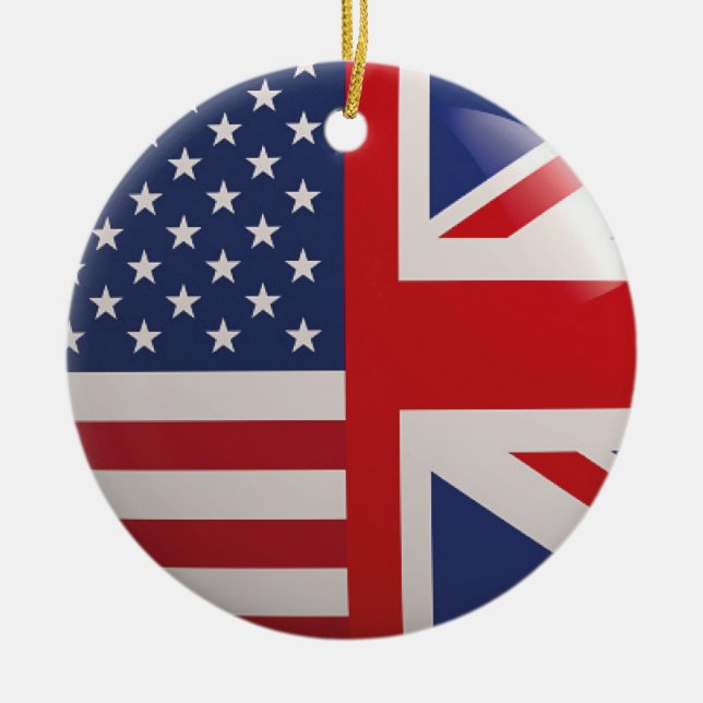 Ornamento De Cerâmica UK USA Ornament (Frente)