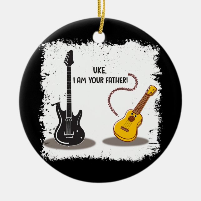 Ornamento De Cerâmica Ukelele Uke Eu sou seu Pai Engraçado Guitar (Frente)