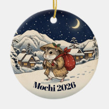 Ukiyo-e Hamster Japonês Personalizado Natal Chris