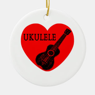 Ornamento De Cerâmica Ukulele Love