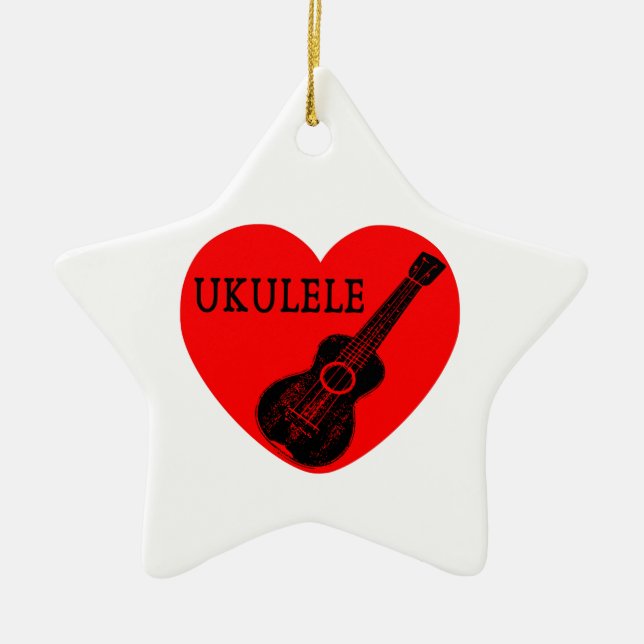 Ornamento De Cerâmica Ukulele Love (Frente)