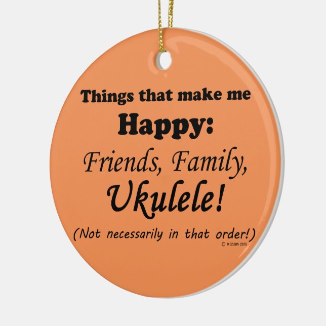 Ornamento De Cerâmica Ukulele me deixa feliz (Esquerda)