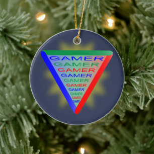 Ornamento De Cerâmica Ultimate Gamer 3 - Cores do sistema de jogos RGB
