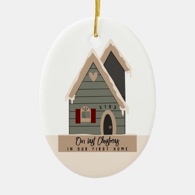 Ornamento De Cerâmica Último Natal - Primeira Página Personalizada (Frente)