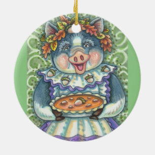 Ornamento De Cerâmica Um Acorn E Um Pie Pie Pie Pie ORNAM