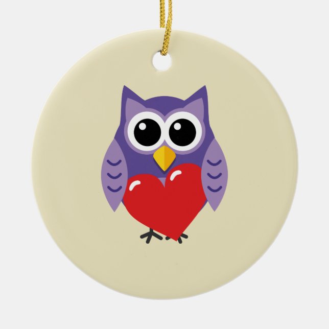 Ornamento De Cerâmica Um Amor Coruja (Frente)