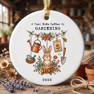 Ornamento De Cerâmica Um ano feito melhor pelo jardim de Natal
