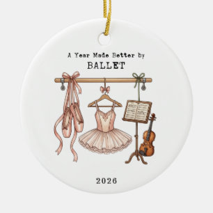 Ornamento De Cerâmica Um Ano Feito Melhor Pelo Natal de Ballet Férias