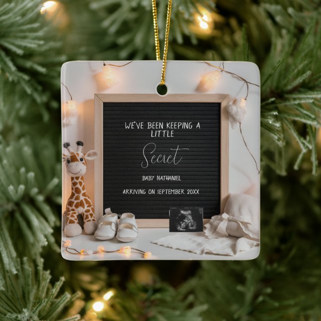 Ornamento De Cerâmica Um anúncio de gravidez de girafa doentia (Árvore)