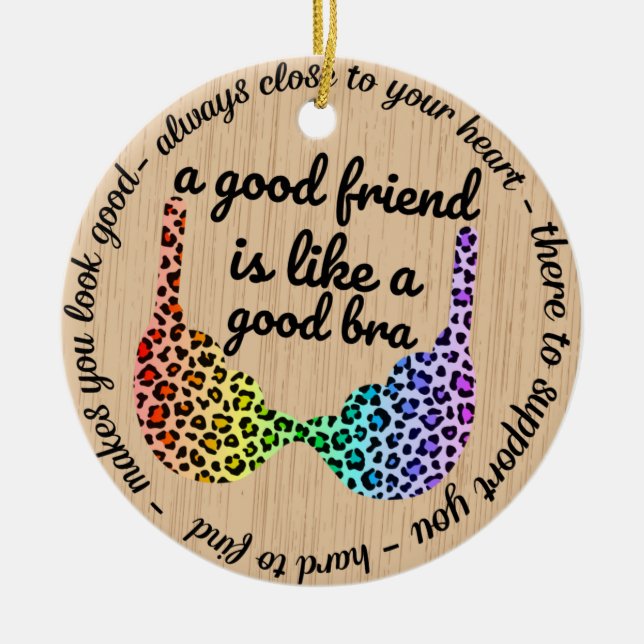 Ornamento De Cerâmica Um Bom Amigo É Como Um Presente Bra Engraçado (Frente)
