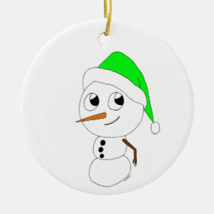 Ornamento De Cerâmica um boneco de neve chibi