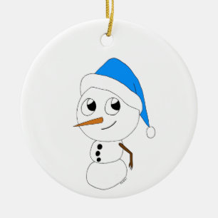 Ornamento De Cerâmica um boneco de neve chibi