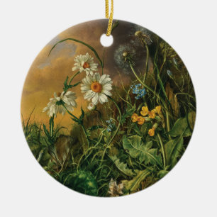 Ornamento De Cerâmica Um chão de floresta com margaridas, primroses, ...