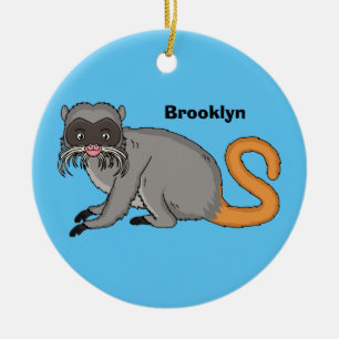 Ornamento De Cerâmica Um desenho animado do Imperador Bonito Tamarin 