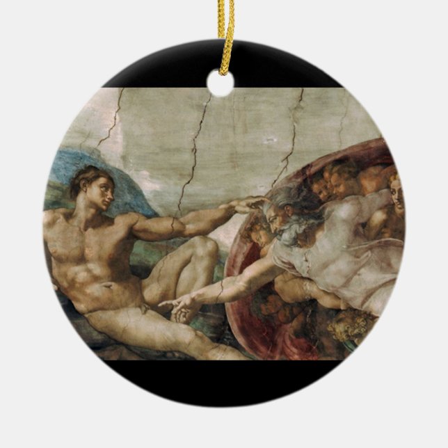 Ornamento De Cerâmica Um deus curioso (Frente)