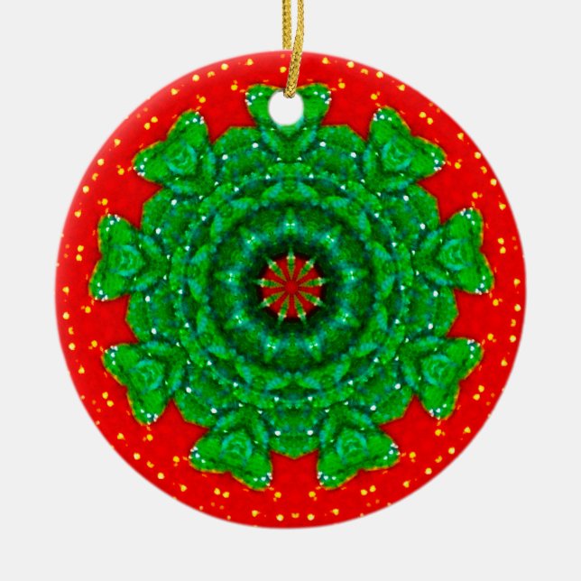 Ornamento De Cerâmica Um Fractal de Natal Estimulante (Frente)
