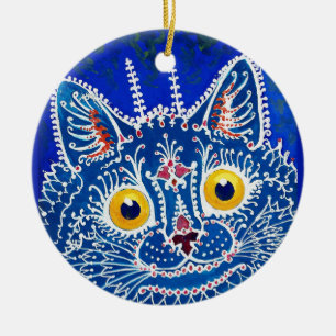 Ornamento De Cerâmica Um gato em estilo gótico por Louis Wain