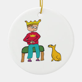 Ornamento De Cerâmica Um Gato Pode Olhar Para Um Rei