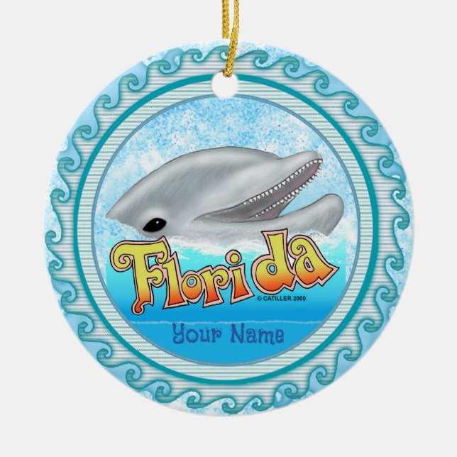 Ornamento De Cerâmica Um Golfinho da Flórida (Frente)