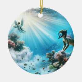 Ornamento De Cerâmica Um jovem encontra um anjo no recife