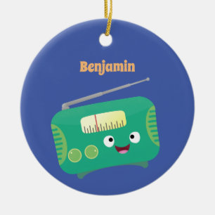 Ornamento De Cerâmica Um lindo e engraçado retrô de rádio