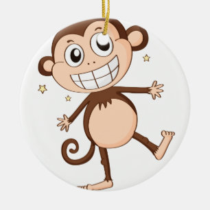 Ornamento De Cerâmica um macaco