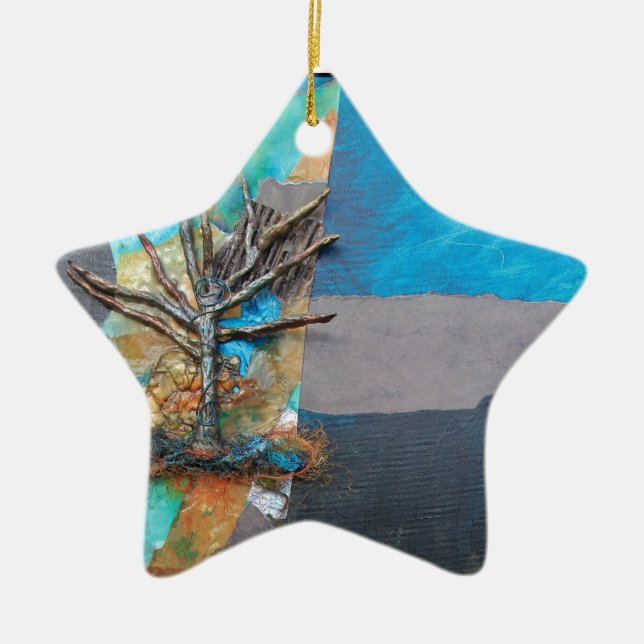 Ornamento De Cerâmica Um monte da árvore (Frente)