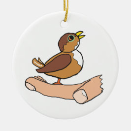 Ornamento De Cerâmica Um Pássaro Na Mão