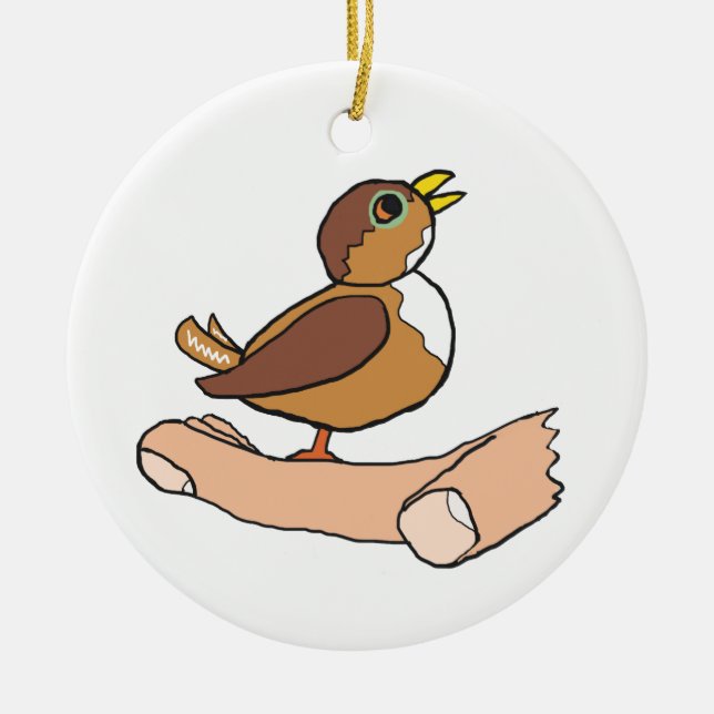 Ornamento De Cerâmica Um Pássaro Na Mão (Frente)