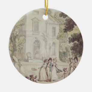 Ornamento De Cerâmica Um passeio um domingo à tarde