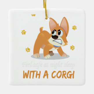 Ornamento De Cerâmica Um Pequeno Corgi Irritado A Crescer E A Mostrar O