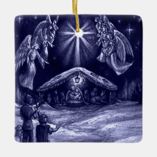 Ornamento De Cerâmica Um salvador é Nascer! (Frente)