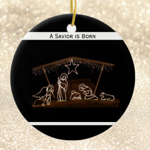 Ornamento De Cerâmica Um salvador é Natal cristão religioso nascido