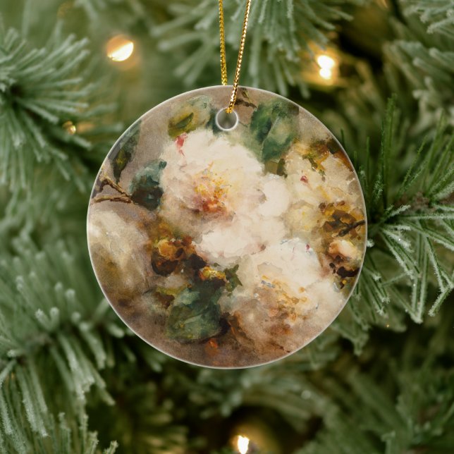 Ornamento De Cerâmica Um spray de camellias pendurado num prego (Árvore)