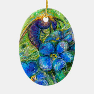 Ornamento De Cerâmica Uma abelha e não me esqueça das flores