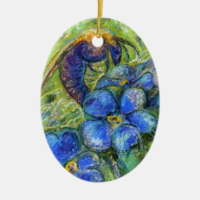 Ornamento De Cerâmica Uma abelha e não me esqueça das flores (Frente)